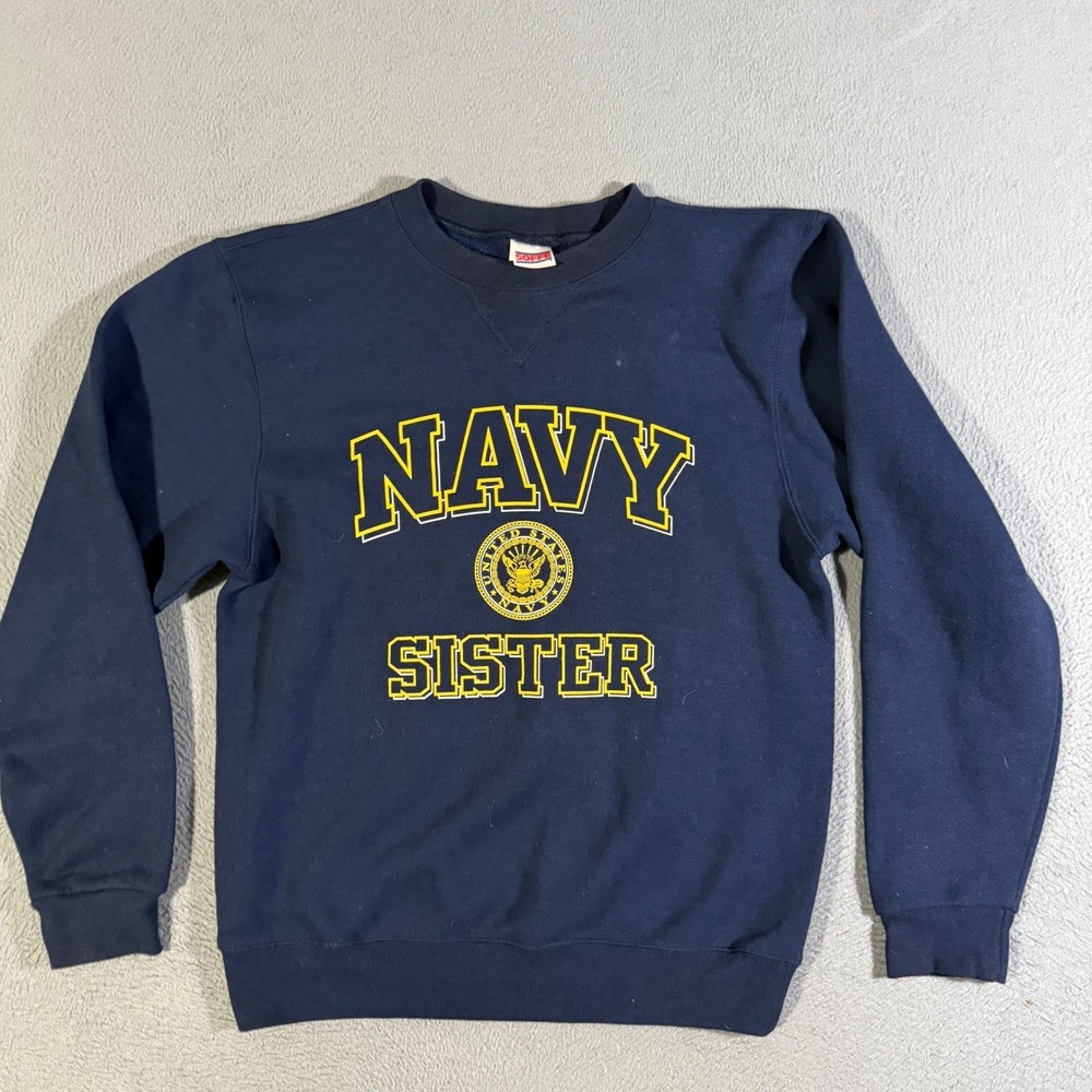 Vintage‎ Soffe Navy Sister Crewneck Sweatshirt Small Pullover College Military